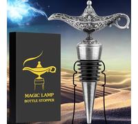 LKKCHER DESIGN Bouchon de vin de la Lampe Magique d'Aladin, Cadeau d'anniversaire, Cadeau de Noël, Cadeau de vin pour Homme, père, Femme, Bouchon de Bouteille pour Le vin, Le Champagne et Le Prosecco
