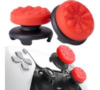 Lkljij-Grip Joystick Pour Ps5 - Fps Capuchons Joystick Pour Ps5 & Ps4 Accessoires Manette Thumbsticks Grips Controller Thumb Silicone Caps À Aide Avec Viser, Réduire Pouce Fatigue, Rouge 2 Pièces