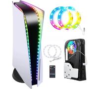 LKLJIJ-Ruban LED RGB Pour Console PS5/PS5 pro, 7 Couleurs Accessoires De Décoration à Effets Multiples Bandes Lumineuses Flexibles Pour Console Ps5/Slim/PS5 pro Avec Télécommande Ir