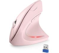 LKLJIJ-Souris Verticale, 4800 DPI Souris sans Fil Ergonomique, Protège Le Bras, Souris sans Fil 6 Boutons pour PC, Ordinateur Portable, Mac, Rose