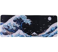 LKLJIJ-- Tapis DE Souris XXL - Vague de Kanagawa - 800 X 300 X 3 mm - Estampe Japonaise - Déco Japonaise - Antidérapant et Résistant à l'eau - Déco Bureau - Idée Cadeau Japon Asie