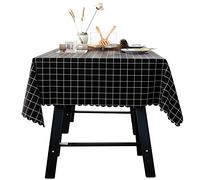 LKLNCXC Nappe Nappe Lavable Grande Nappe en PVC Moderne, rectangulaire Vinyle, Grise, 90x90cm(Black Square,90x90CM)