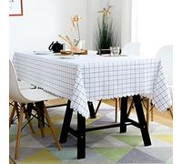 LKLNCXC Nappe Nappe Lavable Grande Nappe en PVC Moderne, rectangulaire Vinyle, Grise, 90x90cm(White Square,140x180CM)