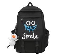 LKMB Cartable Étudiant Sac À Dos Mignon Souri - Couple Face Sac À Dos De Grande Capacité Sac À Dos De Flip Sac À Dos-Grand Monstre Noir