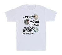 LKMGFD Dolphin I Scream You Scream We All Scream for No Reason Novelty Men's White Yellow Black Red Mens Women T T-Shirts à Manches Courtes 100% Cotton White(Small)