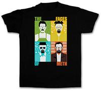 LKMGFD Faces of Meth T-T-Shirts à Manches Courtes-Breaking Walter Heisenberg White Crystal Cook Blue Bad Black(Small)