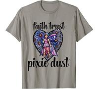 LKMGFD Faith Trust Pixie Dust Fun FAE Art T-T-Shirts à Manches Courtes Grey(Medium)