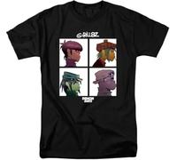 LKMGFD Gorillaz Shirt Mens Demon Days Band Logo T Shirt Short Sleeve Black(Medium)