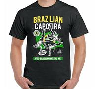 LKMGFD Gown Brazilian Capoeira T-Shirt Mens Martial Arts Dance Black(Medium)