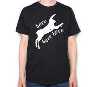 LKMGFD Here Hare Here T T-Shirts à Manches Courtes - Cult Movie Comedy for Poachers & Terrible C**TS(Small)