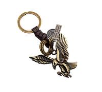 LKMY Ensemble de bijoux avec porte-clés en alliage et cuir pour la fête des pères - Cadeau pour fils, enfants, famille, femme, Aigle