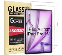 LKOOZO Lot de 2 protections d'écran en verre blindé pour iPad Air 13" M3/M2 (2025/2024) et iPad Pro 13" M5/M4 (2025/2024), anti-bulles, dureté 9H, résistant aux rayures