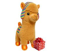 LKPG Grande Peluche Animale XXL + Cadeau Surprise à l’Intérieur - 50 à 120 cm - Panda, Lama, Ours, Lapin, Dinosaure, Chien, Peluche Géante Ultra Douce - Idée Cadeaux (Lama Beige 80 cm)