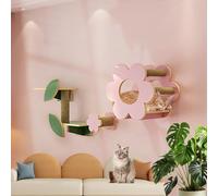LKPMGOA Arbre Chat Mural, Parcours Mural Chat, Parfaits pour Jouer, Grimper, Dormir et Faire Ses Griffes(5pcs)