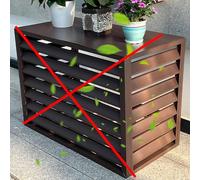 LKPMGOA Cache Climatiseur Exterieur Aluminium, Pompe à Chaleur Couvercles, Support de Fleurs, Écran de Clôture de Confidentialité, Réduction du Bruit(Brown,110cm)