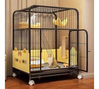 LKPMGOA Cage pour Chats en Métal D'intérieur, Parc pour Chat pour Petits Animaux, Cage pour Chat Grande Taille, avec Déflecteur, Propre(78x55x100cm)