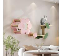 LKPMGOA Étagères et Perchoirs Muraux pour Chat, Arbre à Chat Mural, Planche Épaisse, Espace Étendu, pour Dormir, Jouer et Faire Ses Griffes(5pcs)