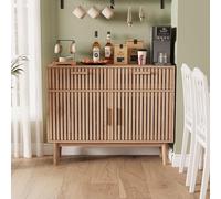 LKPOMI Buffet de 100 cm de large avec 2 tiroirs et 2 portes, armoire de rangement, style maison de campagne, pour salon, cuisine, bois, 100 x 35 x 80 cm