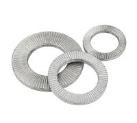 Lkq-Rondelles d'arrêt M3-M22 Self-Lock Washers Wedge Stainless Steel Dacromet Dual Stack Loose-proof Washer Shock-proof, solide et durable(Stainless Steel,M5 x20pairs)