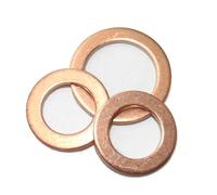 Lkq-Rondelles d'arrêt M3 M4 M5 M6-M27 Red Brass Copper Crush Sealing Washer Boat Flat Seal Ring Gasket, solide et durable(M12xOD16(20PCS),Thickness1mm)