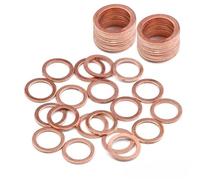 Lkq-Rondelles d'arrêt M5 M6 M8 M10 M12 M14 Copper Washer Flat Ring Seal Spacer O Ring Gasket Solid Shim Pad Sump Plug Hardware Accessories, solide et durable(50pcs M6-12 in bag)