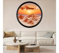 LKQTNDA Décor d'art de Sable en Mouvement, Peinture de Sable Dynamique 3D Paysage de Sable, Rotation à 360 ° Mouvement Liquide d'art de Sable Mural, Décoration de Bureau à Domicile,G-14.3in/36cm
