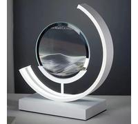 LKQTNDA Peinture de Sable Qui Coule 3D avec Veilleuse LED, Cadre Sable Mouvant, Lampe d'image Ronde en Sable 3D, pour Bureau Déco et Salon, Cadeau,WhiteFrame-Black