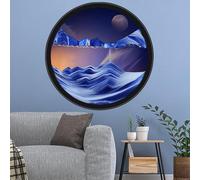 LKQTNDA Peinture De Sable Qui Coule, Cadre Sable mouvant Rotation du Mur à 360°, Paysage de Sable Dynamique 3D, pour Décoration De Bureau À Domicile,I-11.4in/29cm