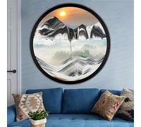 LKQTNDA Peinture De Sable Qui Coule, Cadre Sable mouvant Rotation du Mur à 360°, Paysage de Sable Dynamique 3D, pour Décoration De Bureau À Domicile,L-17.3in/44cm