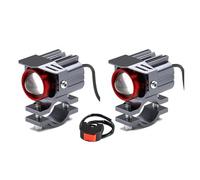 LKRGBXA Avec Spot Lumineux Moto Feux Projecteur Auxiliaire LED Pour Moto 160W 50 000lm Éclairage Extérieur Bicolore Conduite Scooter Pour ATV(2pc white)