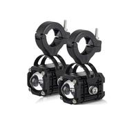 LKRGBXA Avec Spot Lumineux Moto Feux Projecteurs Led Pour Phare Moto Projecteur Auxiliaire Bicolore Lentille Rouge Clignotante Voyant D'avertissement Accessoires(2pieces)