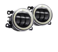 LKRGBXA Feu Antibrouillard Pour Nissan Pour Note Pour Pathfinder Pour Xterra Pour Frontier Pour Navara 2 X Angel Eye Antibrouillard LED Lentille Lampe Conduite DRL(White and Yellow)
