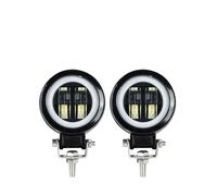 LKRGBXA Phare De Moto Feu Antibrouillard LED Pour Conduite Jour Phare Moto 3'' 20W Halo Pour ATV 12V 24V SUV Faisceaux Travail(2x white and red)