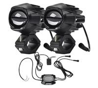 LKRGBXA Phare De Moto Feux Moto LED 60 W Auxiliaires Antibrouillard 3 Modes Projecteur LED Travail Pour Tout-terrain VTT UTV(Motorcycle Bracket)