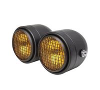LKRGBXA Phare De Moto Phare Avant Rétro Noir Double Moto Calandre Double Lampe Pour Touring Pour Phares Modifiés Prince CG125(Black and yellow)