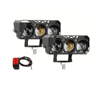 LKRGBXA Phare De Moto Phare Travail Automobile LED Bicolore Moto Phare Antibrouillard Pour SUV UTV