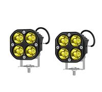 LKRGBXA Phare De Moto Projecteurs Travail LED 3 Pouces 12 V 24 V Phares Pour Motos Feux Antibrouillard À LED 4x4 Tout-terrain VTT(2piece yellow)