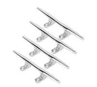 LKRPOUTYR 4 Pcs Boat Mooring Cleat, Stainless Steel Dock Cleats, Rustproof 316 Marine Cleats with Secure Rope Holding Design, for Inflatable and Business Yachts, Fiberglass Boats (8 Pouces)