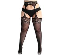 LKRSEEF Autofixant Guepiere Femme Ouvert Vintage Ensemble Dentelle Sexy Érotique Bas Grande Taille Collant Autofixant Collant Résille Transparente Femme Combinaison Nylon Livraison 24h