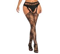 LKRSEEF Autofixant Guepiere Femme Ouvert Vintage Ensemble Dentelle Sexy Érotique Bas Grande Taille Collant Autofixant Collant Résille Transparente Femme Combinaison Nylon Livraison 24h