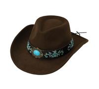 LKRSEEF Chapeau Cowboy De Femme Rose Chapeaux Western Homme Sombrero Cowgirl Avec Détails Déguisement Veste Enfant Blanc Large Bord Accessoire En Feutre Country Deguisement