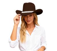 LKRSEEF Chapeau Cowboy En Feutre Chapeaux Western Homme Rose Noir Femme Large Bord Déguisement Veste Deguisement Country Enfant Cowgirl Avec Détails De Cow Boy