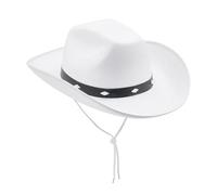 LKRSEEF Chapeau Cowboy En Feutre De Femme Cowgirl Blanc Avec Détails Accessoire Homme Western Déguisement Enfant Chapeaux Sombrero Mexicain Large Bord Rose Country Haut Forme