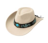 LKRSEEF Chapeau Cowboy Femme Homme Enfant Cowgirl De Rose En Feutre Sombrero Mexicain Chapeaux Western Deguisement Déguisement Cow Boy Hat Haut Forme Large Bord Accessoires