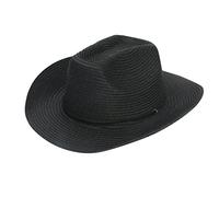 LKRSEEF Chapeau Cowboy Homme Chapeaux Western Large Bord Haut De Forme Femme Cow Boy Déguisement Deguisement Country Noir Cowgirl Avec Détails Rose En Feutre Enfant Hat Accessoire