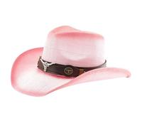 LKRSEEF Chapeau Cowboy Homme Deguisement Femme Sombrero Mexicain Cowgirl Avec Détails Veste Country Western Blanc De Cow Boy Hat Chapeaux Déguisement Rose En Feutre Enfant
