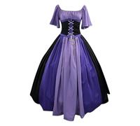 LKRSEEF Costume Halloween Femme Robe Médiévale Déguisement Grande Taille Gothique Deguisement Sorciere Chapeau Witch Empire Medievale Fille Princesse Adulte Coton Tenue 2Xl Medieval Pour De Mariée