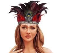 LKRSEEF Cowboy Headband Femmes Feathered Carnaval Fête Chapeaux Élastique Indienne Plume Bandeau Attractif Bande De Cheveux Western Coiffe Carnaval Bandeau Fille