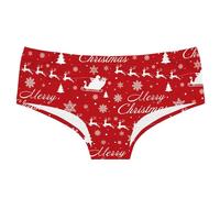 LKRSEEF Drôle String Femme Mignon Père Noël Culotte Underwear Hipster Sexy Chic Drôle Culotte Renne Casual Shorty Bikini Imprimé Cadeau Noel