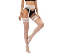 LKRSEEF Érotique Guepiere Femme Ouvert Autofixant Ensemble Dentelle Sexy Bodystocking Contention Combinaison Nylon Collant Résille Transparente Femme Collant Autofixant Vêtements Femme Soldes